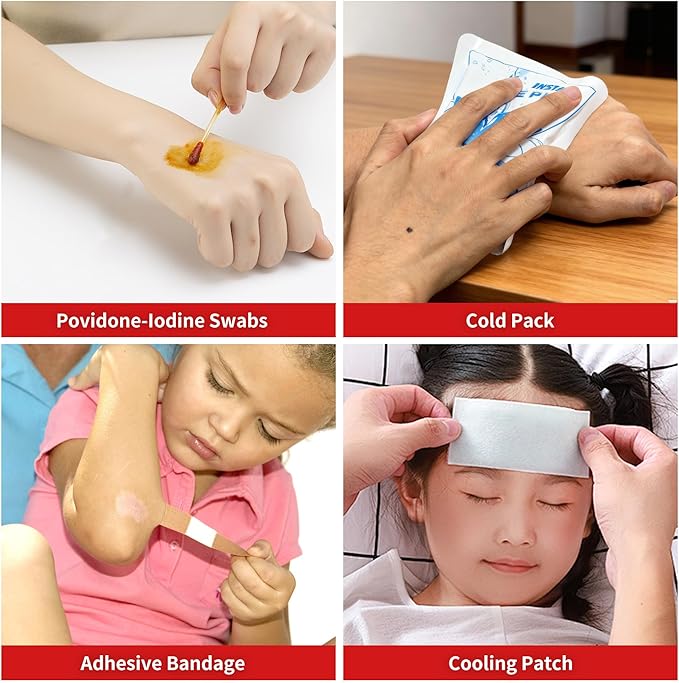 First Aid Kit - 450pcs Medical Kit with Essential Emergency Medical Supplies, Travel First Aid Kit, Trauma Emergency Kit for Home, Dorm, Outdoor, Car