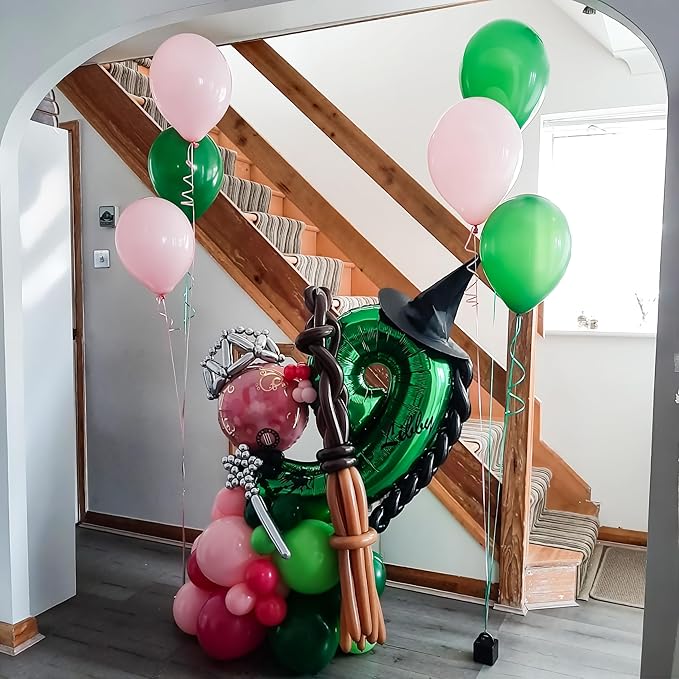 Pink and Green Balloons, 50 Pcs 12 Inch Pastel Pink and Green Balloons, White and Metallic Gold Latex Balloon for Witch Birthday Party Wedding Baby Shower Pajama Party Decor