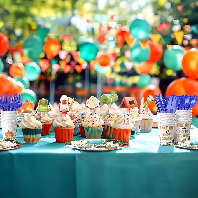 Camping Party Decorations - Camping Party Plates and Napkins for Kids, Serves 40 Guests