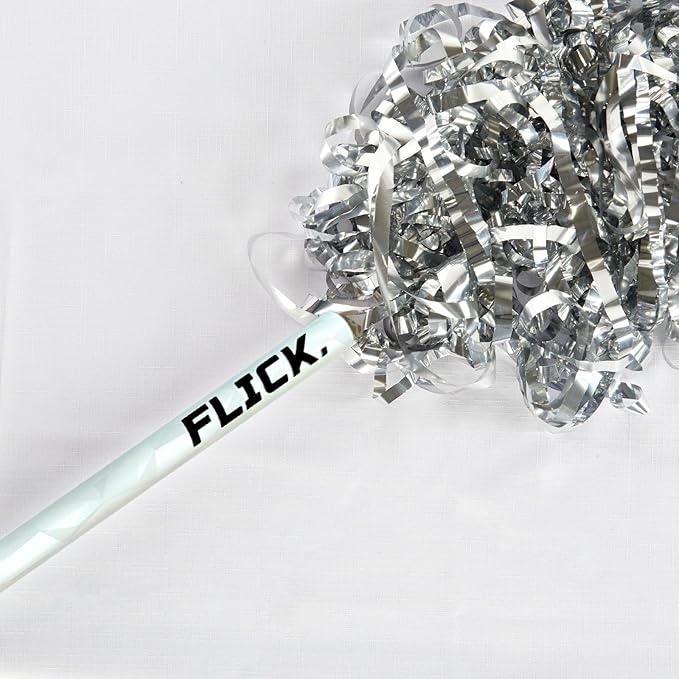 Ultimate Confetti - 8 Pack Silver Metallic Foil Streamers Confetti Wands - Handheld 14" Mylar Shinny Streamer Flick Sticks For Wedding, Birthday, Parties & Live Events - 2 Handfuls, 1.5 oz Each Stick