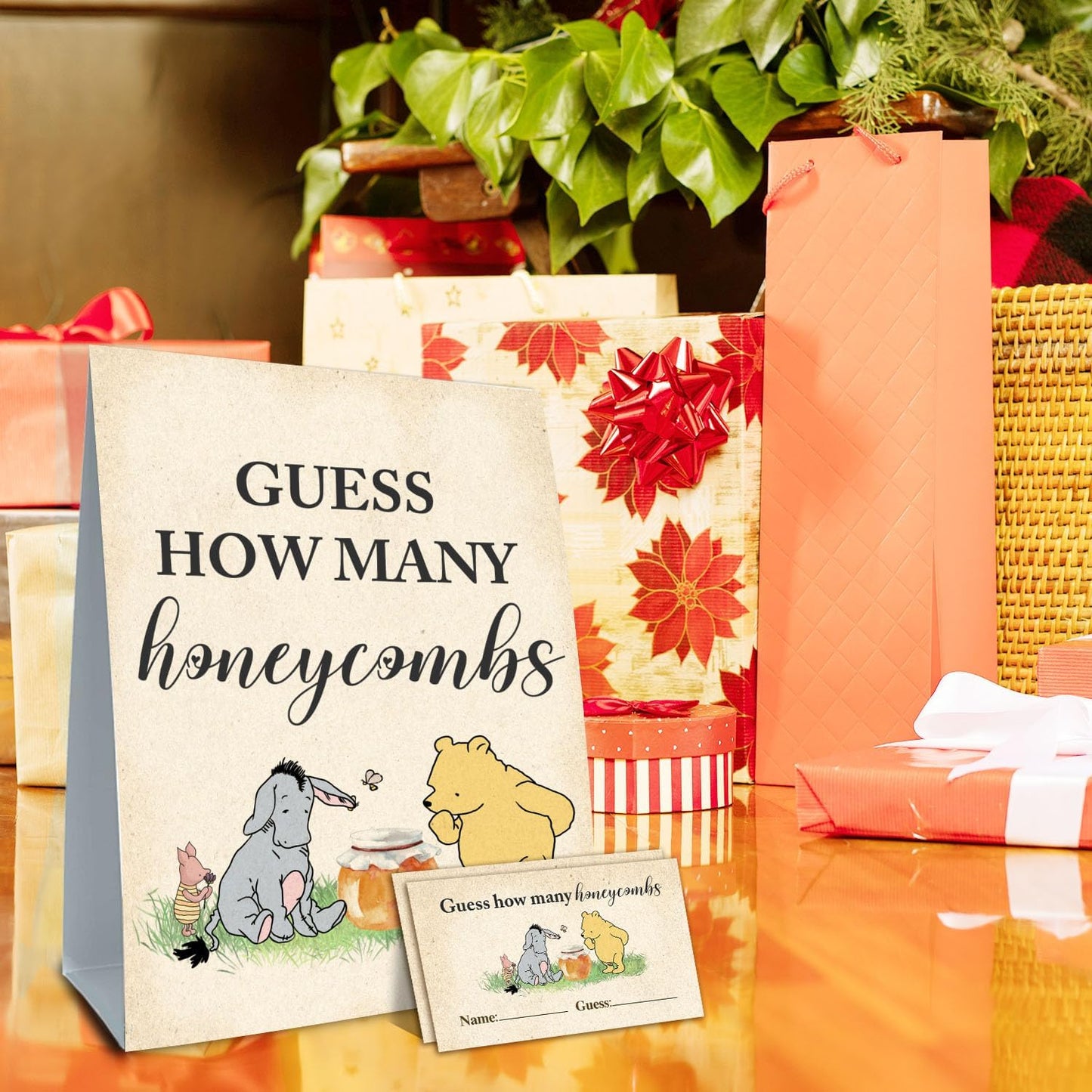 Winnie the Pooh Baby Shower Decorations-Baby Shower Games-Baby Shwoer Party Decor-Baby Shower Table Sign Centerpieces-Baby Shower Games Pooh Birthday Supplies Party Decorations