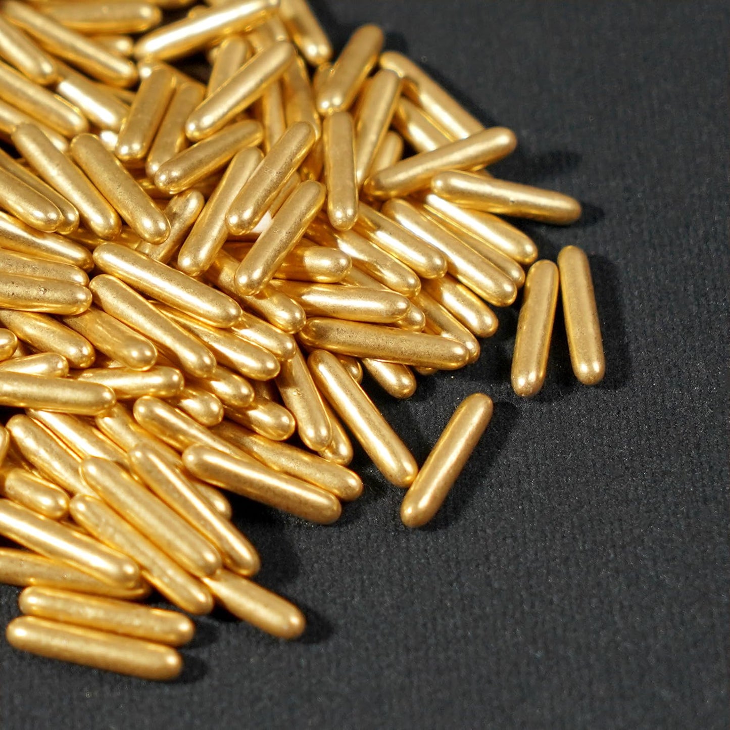Christmas Gold Sprinkles, 150g/5.29oz, Edible Sprinkles, Metallic Rods Candy, Gold Rods Sugar For Baking, Donuts, Cakes, Cupcakes, Cookies, Wedding Party, Holiday