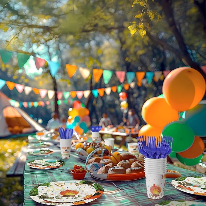 Camping Party Decorations - Camping Party Plates and Napkins for Kids, Serves 40 Guests