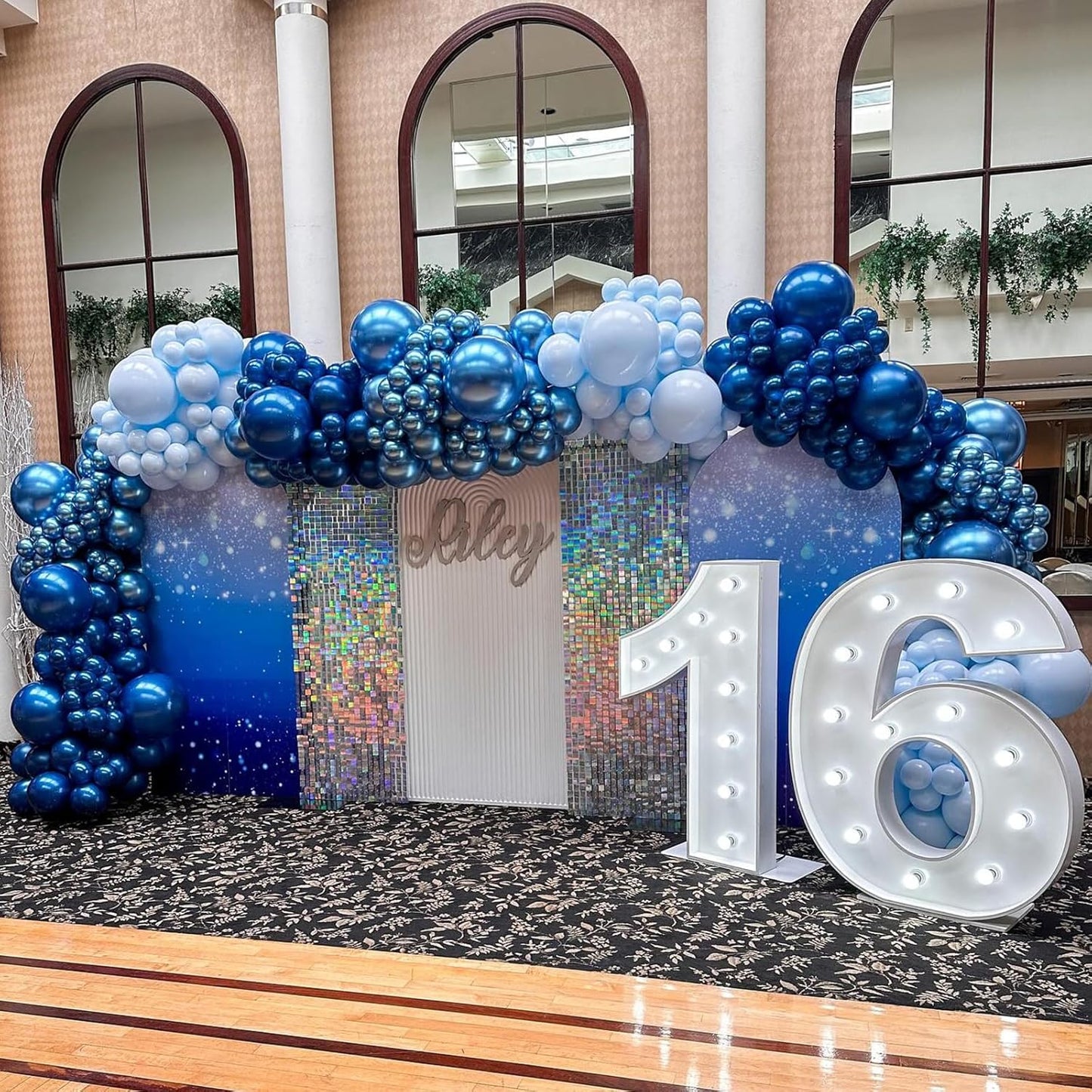 Blue Balloon Set 60Pcs 12 Inch Metallic Chrome Pearl Light Blue Latex Balloons Macaron Baby Helium Balloon for Birthday Baby Shower Winter Wedding Blue Party Decorations