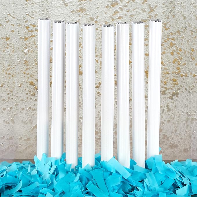 Ultimate Confetti - 8 Pack Turquoise Confetti Wands - Handheld 14" Biodegradable Tissue Paper Confetti Flick Flutter Sticks For Wedding, Birthday, Parties & Live Events - 2 Handfuls, 1.5 oz Each Stick