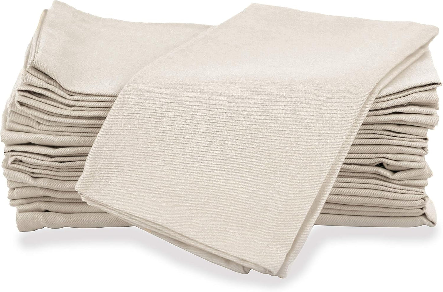 AMOUR INFINI Cotton Cloth Napkins Set of 12 - Soft Dinner Napkins with Hemmed Edges, Hotel Quality 18x18 Inch for Home Dining, Table Decor (Beige)