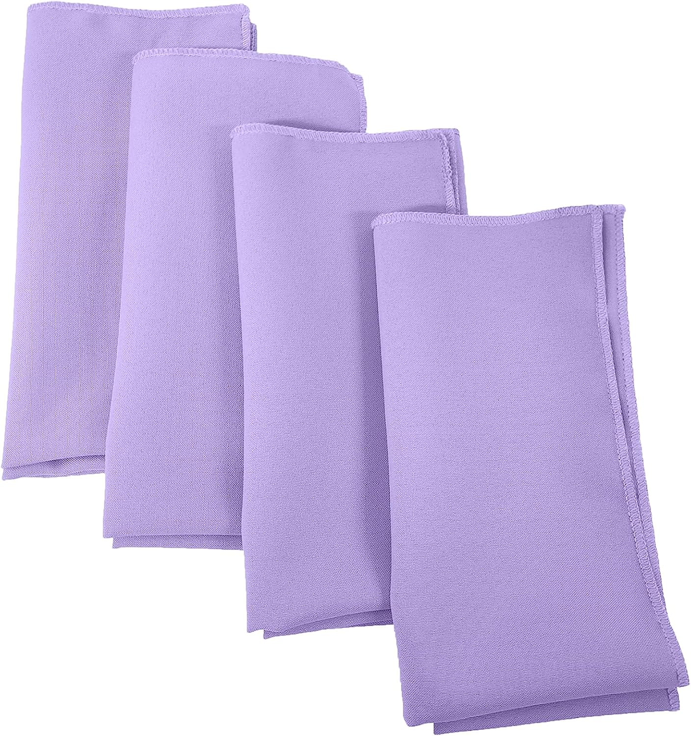 LA Linen 4-Pack Poly Blend Napkins - Soft, Washable, Stain & Wrinkle Resistant - Dinner & Party Napkins - Lilac, 18x18
