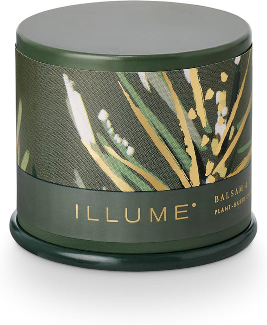 ILLUME Demi Vanity Tin Candle, Balsam & Cedar, Signature 3 oz.
