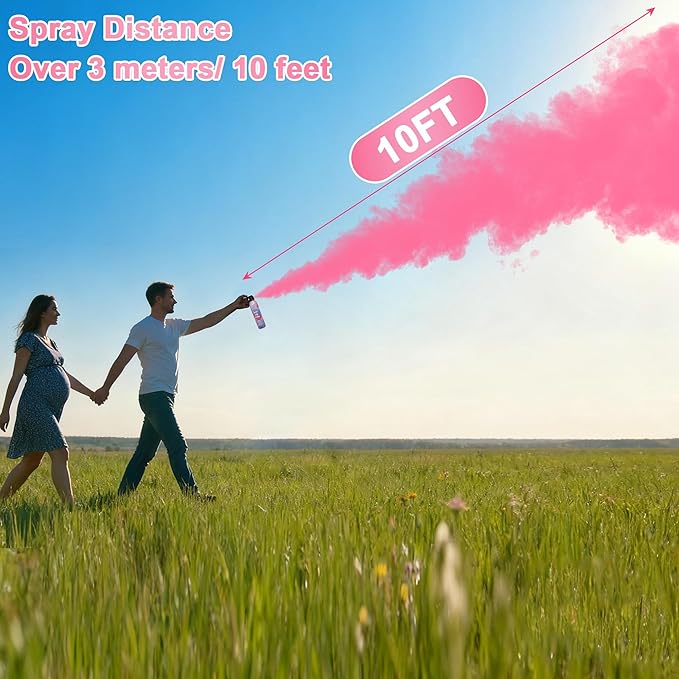 2 Pack Gender Reveal Smoke Bombs – Pink Color Smoke Blasters for Baby Girl Shower, Outdoor Reveal Parties, Long-Lasting Color Smoke Effect for Photos & Videos