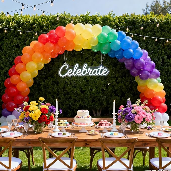 Patimate Balloons Assorted Colors 150 Pack 5 Inch Colorful Rainbow Round Bright Latex Balloons for Birthday Bridal Shower Baby Shower Anniversary Wedding Party Decorations Arch Garland