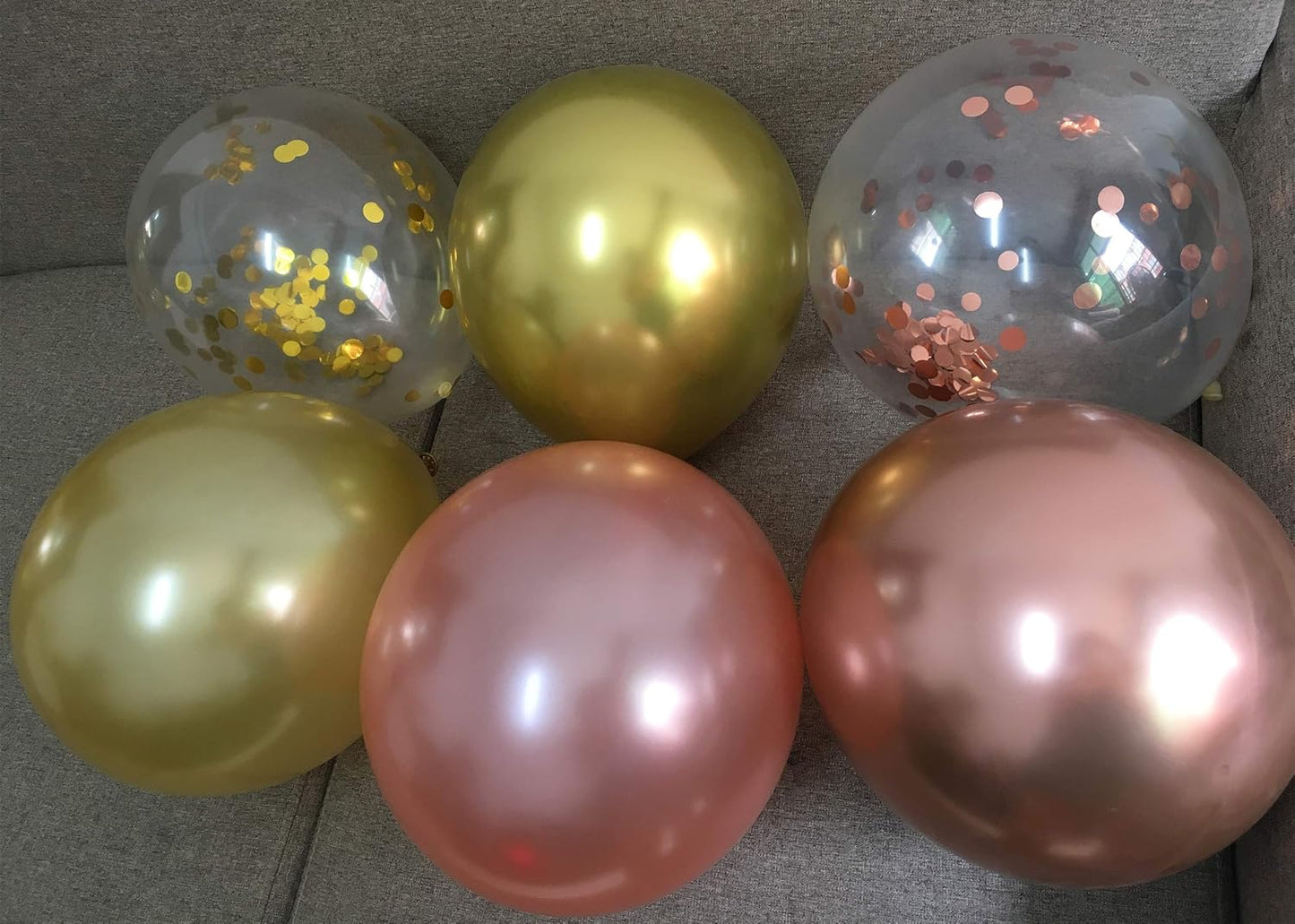Balloons Gold and Rose Gold - 12inch Assorted Pearlized Metallic Chrome Gold Latex Balloons for Engagement Gender Reveal Wedding Anniversary Birthday Party Decorations 100 pack
