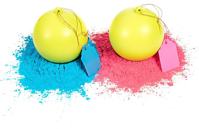 Ultimate Party Supplies Gender Reveal Yellow Target Ball 2 Pack | Pink & Blue Set | Powder Shooting Balls | Gender Reveal Party Ideas