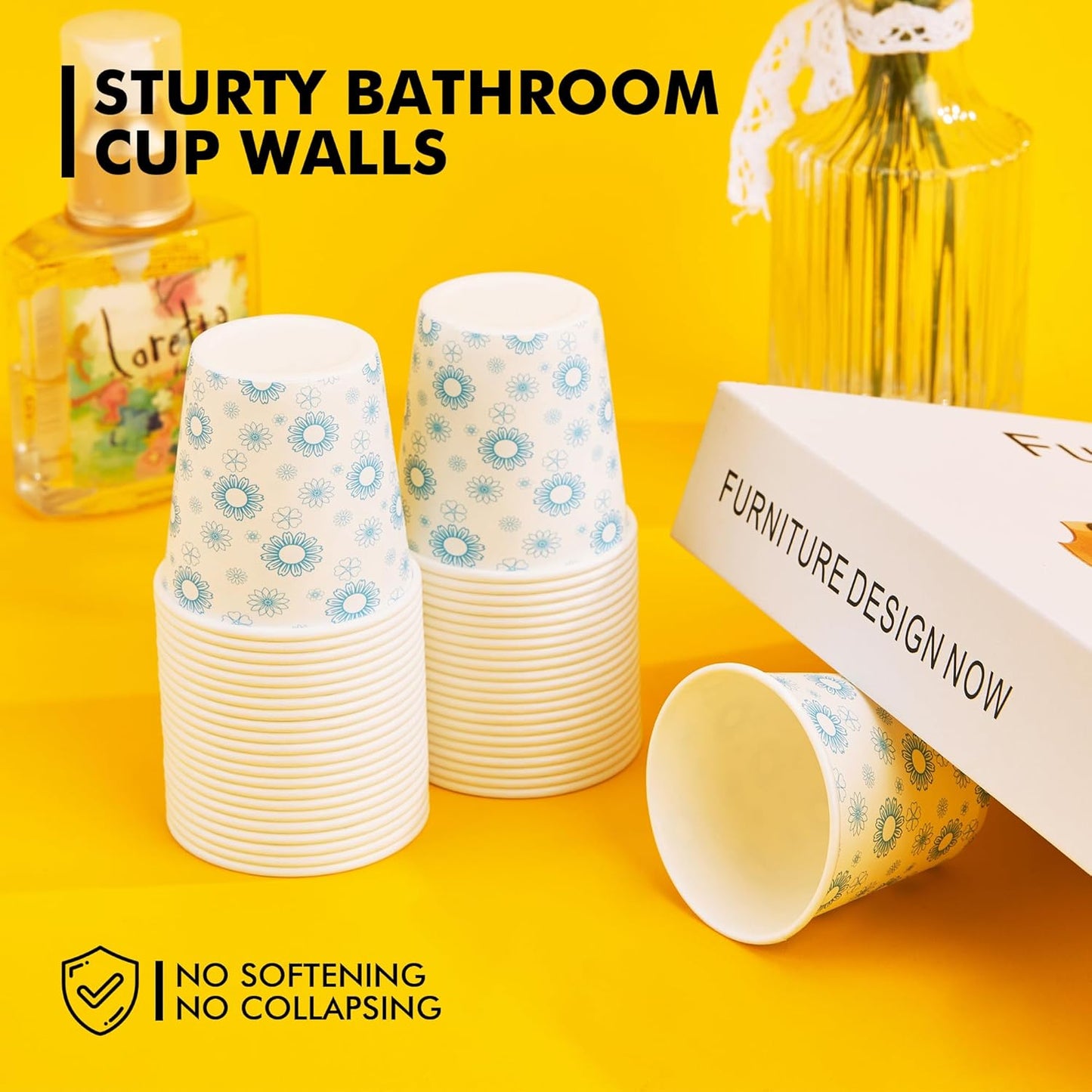 RACETOP [300 Pack] Paper Cups 3 oz, Bathroom Cups 3 oz, Disposable Bathroom Paper Cups, Small Mouthwash Cups, Ideal for Party, Travel, Events, Picnic