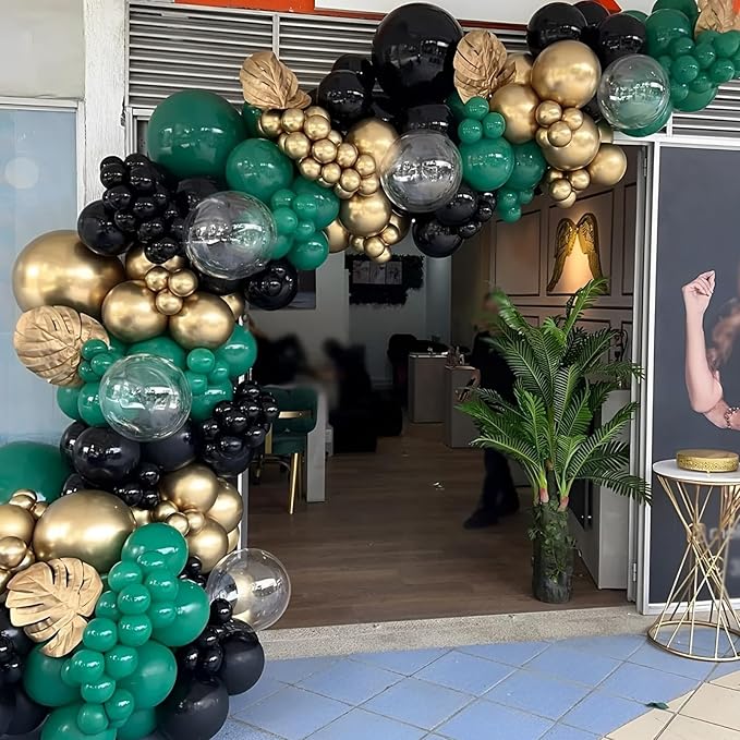 110pcs Dark Green Balloons 12inch Green Latex Party Balloons for Birthday, Graduation, St. Patrick's Day, Christmas, Baby Shower, Dinosaur Party, Anniversary Party Decorations