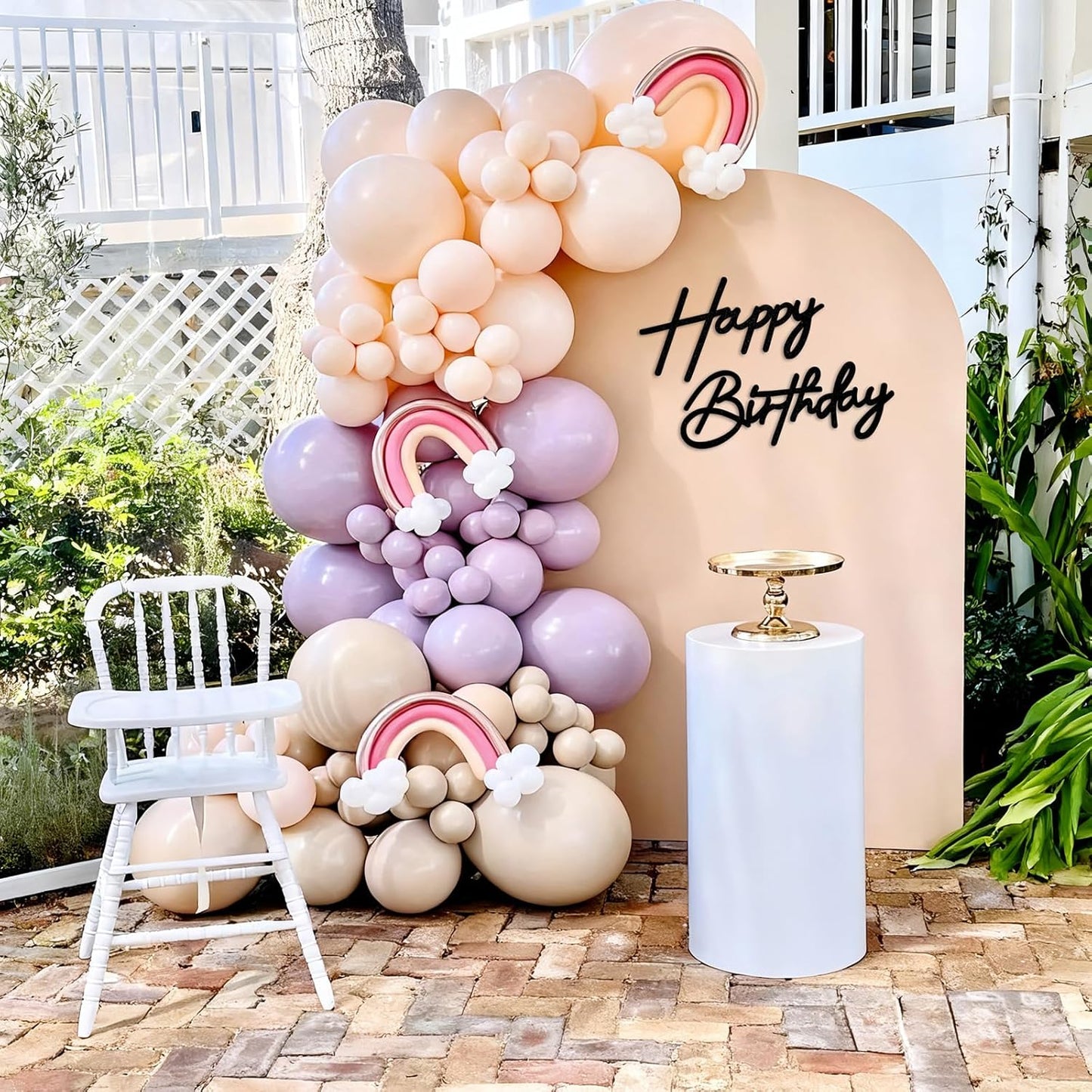 Happy Birthday Sign for Arch Backdrop - Felt Happy Birthday Letters Banner & Sign for Girls, Boys & Adults' Birthday Party Balloon Arch Decorations (Glitter Black)