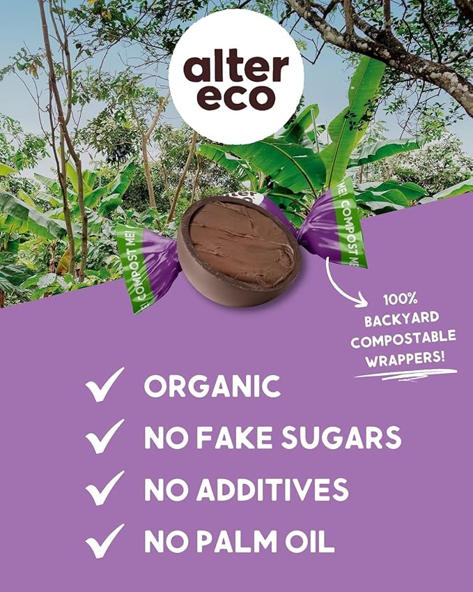 Alter Eco | Dark Chocolate Truffles | Pure Dark Cocoa, Fair Trade, Organic, Non-GMO, Gluten Free | 60 Truffles (Medley)