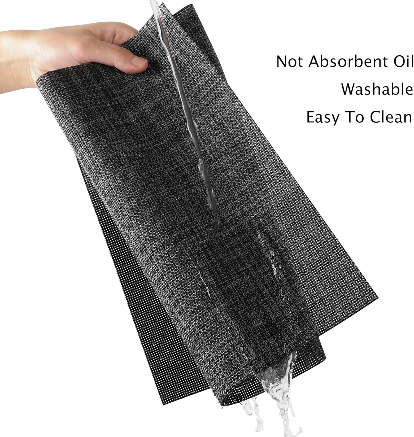 Myir JUN Table Runner, Vinyl Table Runner Indoor Arbitrarily Cropped Runner for Table Heatproof for Home Party (Dark Gray-Black, 12 x 94 inch)