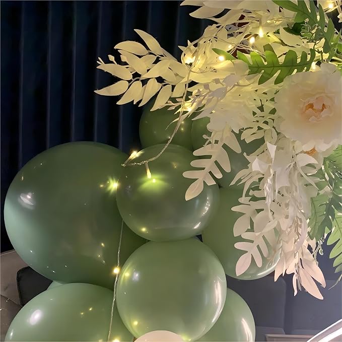 Sage Green Balloons, 140pcs 18 12 10 5 Inch Different Sizes Pack Party Latex Balloons for Birthday Halloween Holiday Balloon Garland as Party Decorations