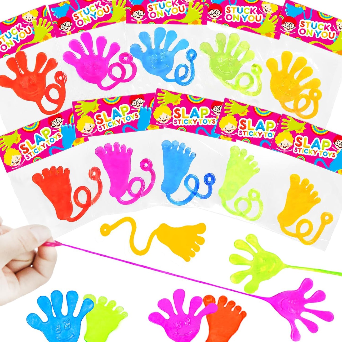 Party Favors Goodie Bag Stocking Stuffer Fillers for Kids (30 PCS), Christmas Large Sticky Hands & Feet for Birthday Pinata, Classroom Students Treats Prizes Supplies Toy Gift for Toddlers Boys Girls