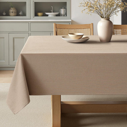 MIULEE Brown Linen Tablecloth 60x104 Inch Rectangle Table Cloth Waterproof,Stain Resistant & Wrinkle Resistant for Dining Party Wedding