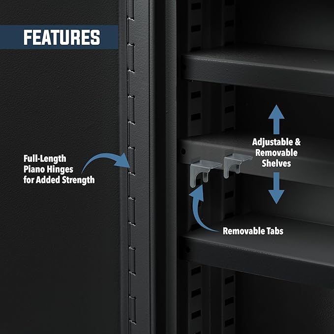 Durabox 2-Door Narcotics Cabinet - Double Door & Dual Key Lock Steel Cabinet for Safe Storage of Medicine, Prescription Drugs, Medical Supplies and More, 10"W x 15"H x 4-1/2"D (Black, Small)