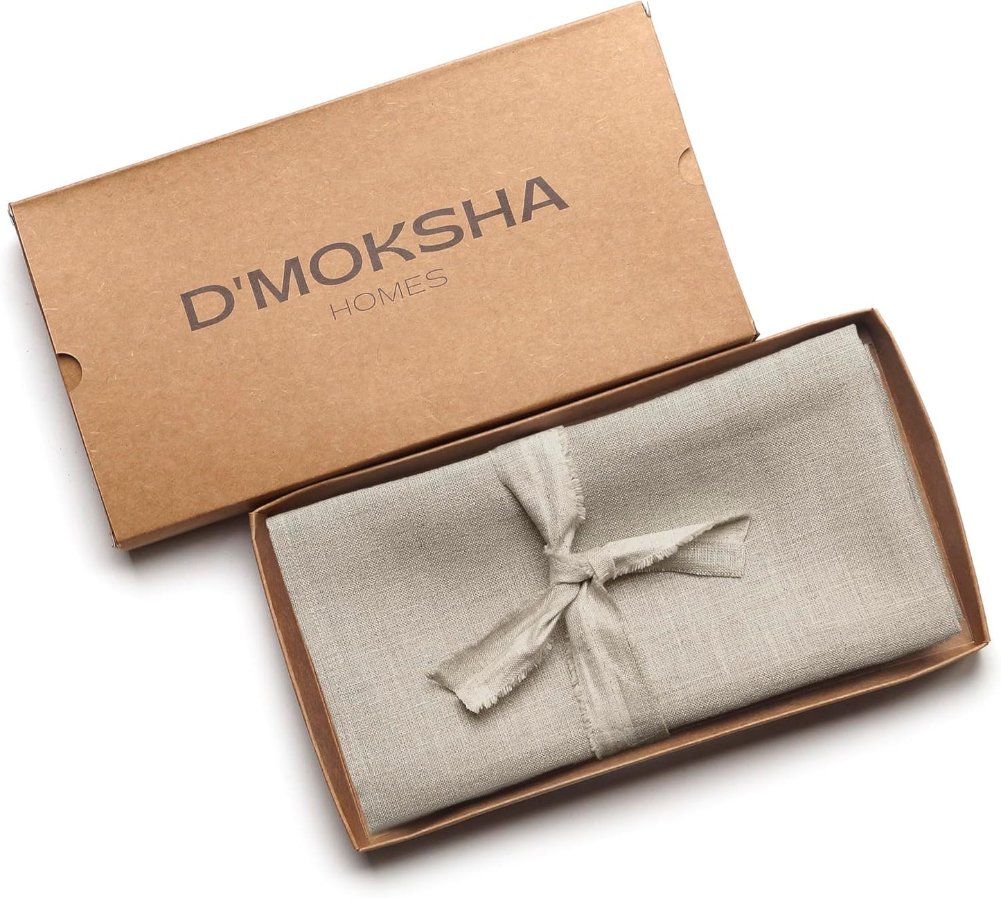 D'Moksha Homes Natural Linen Napkins 18 x 18 Inch - 100% Pure Linen Cloth Washable Dinner Napkins Set of 4 for Fall, Thanksgiving, Christmas, Holiday