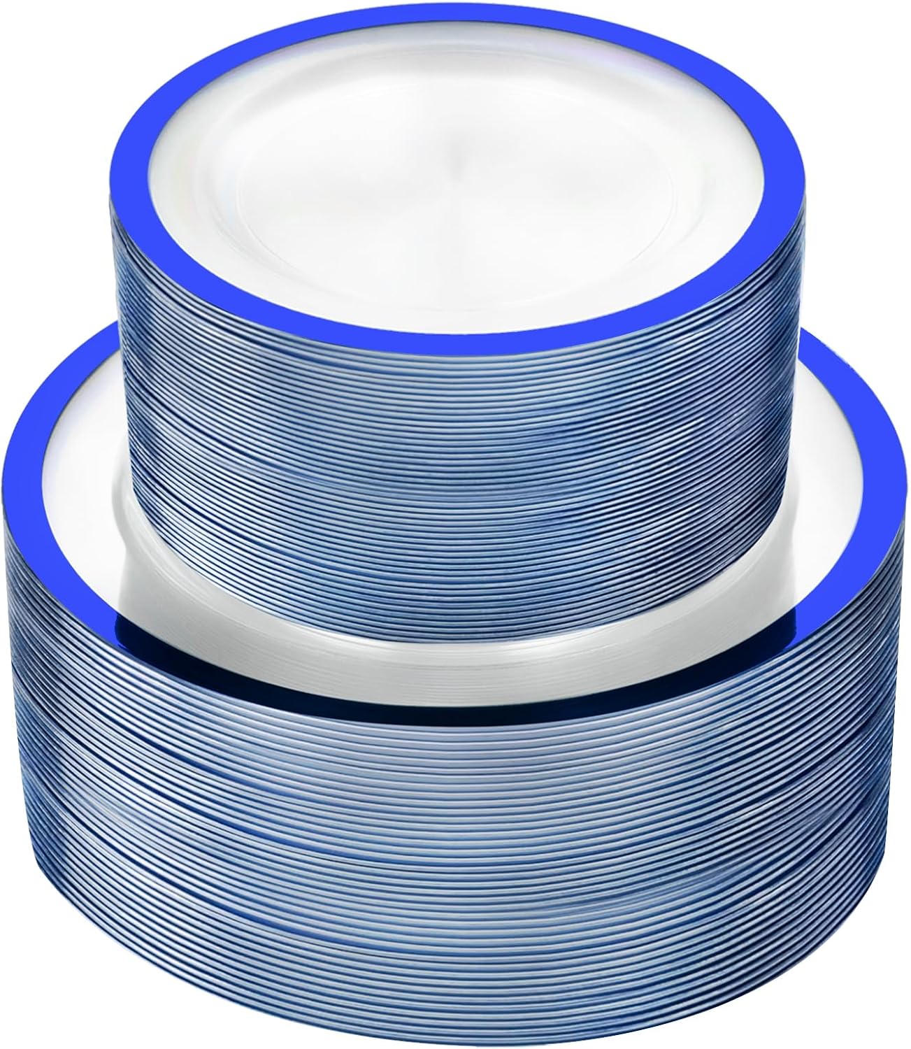U-QE 120pcs Royal Blue Plastic Plates - Blue Disposable Plates Heavy Duty - Includes 60 10" Dinner & 60 7" Dessert Plates for Party, Birthday