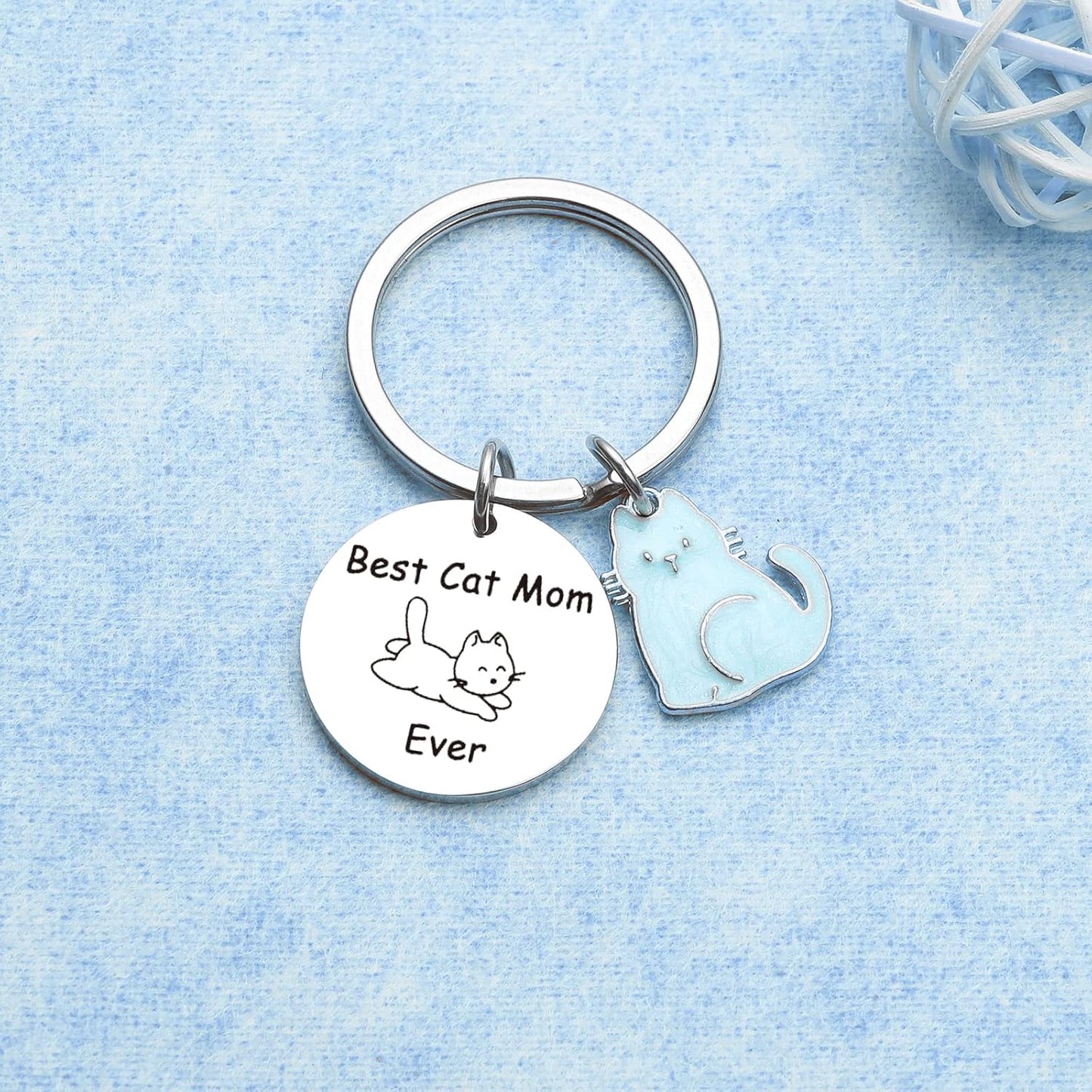 Cat Mom Keyring Cat Meme Gift Sister Keychain Daughter Gift