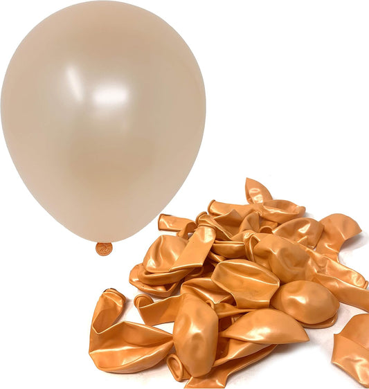 Allgala Latex Balloons for Parties | Helium Grade Bulk Balloon Pack | Ideal for Birthday Party Decorations, Baby Shower, Christmas Party | Colored Balloons for Events | 100ct 12" - Champagne