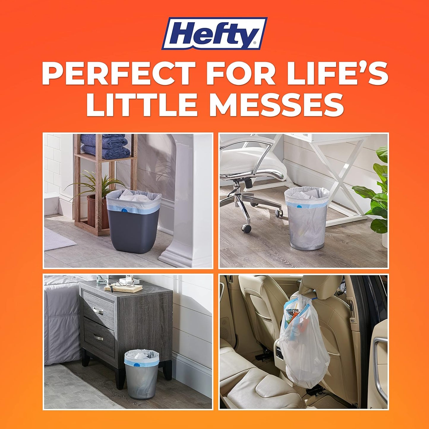 Hefty Small Trash Bags, Fabuloso Watermelon Scent, 4 Gallon, 52 Count