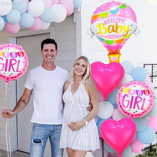 KatchOn, Its A Girl Balloon Set - Pack of 5 | Welcome Baby Girl Balloons, Gender Reveal Decorations for Girl | Welcome Home Baby Girl Balloons for Baby Shower Decorations