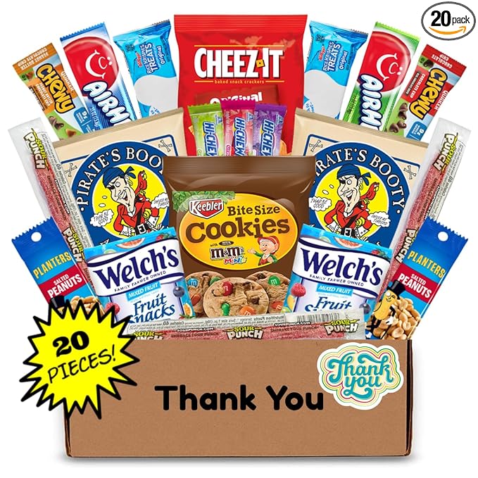 Hangry Kits Thank You Gifts For Men And Women - Send-Thank You Gift Basket Care Package To A Friend Or Loved One. Delicious Variety Of Comforting Snacks