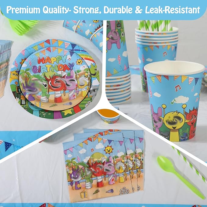229 PCS Birthday Party Supplies Set – Complete Birthday Decorations with Balloons, Banner, Tablecloth, Cake Toppers, Stickers & Backdrop – Fun Decorations for Kids & Fans