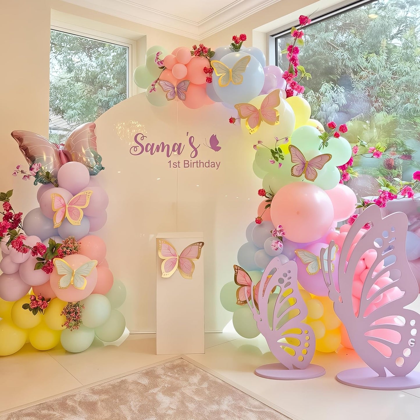 Pastel Balloon Arch Kit Macaron Pink Blue Green Purple Yellow Pastel Color Rainbow Confetti Latex Party Balloons Garland for Easter Birthday Baby Shower Graduation Wedding Party Decorations