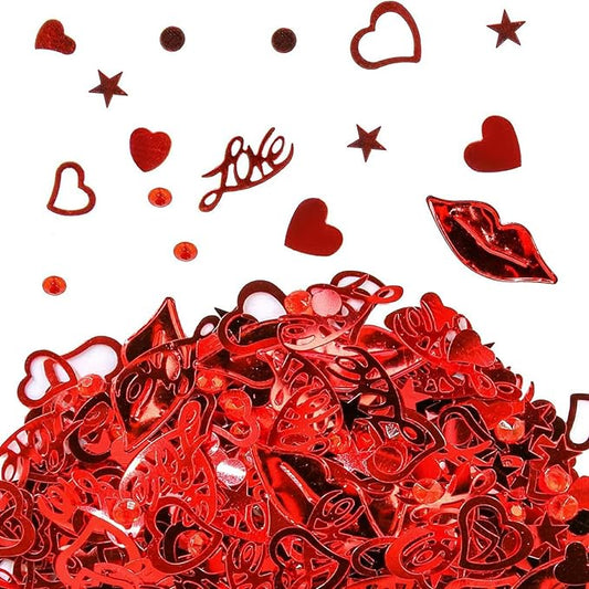 Valentine's Lip Heart Confetti, 700pcs Red Heart Lip Love Valentine's Party Table Decorations Happy Valentines Day Birthday Party Decor Supplies (love)