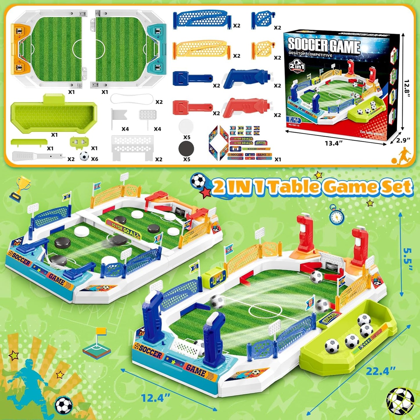 SpringFlower Mini Foosball Table Game for Kids, Soccer Board Game Gifts for 4 5 6 7 8-12 Year Old Boys, Toys for Age 4-6 5-7 8-12, Birthday Soccer Gifts Toy for Boys Girls