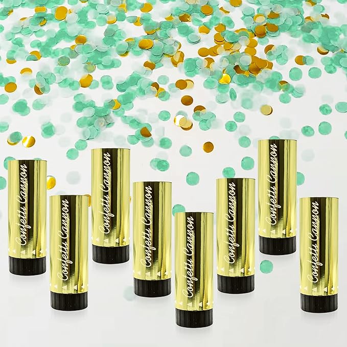 8 PCS Confetti Poppers Cannons for Gender Reveal Wedding Birthday Graduation Baby Shower Anniversary Christmas New Year's Fun Party Supplies Decorations and Favors