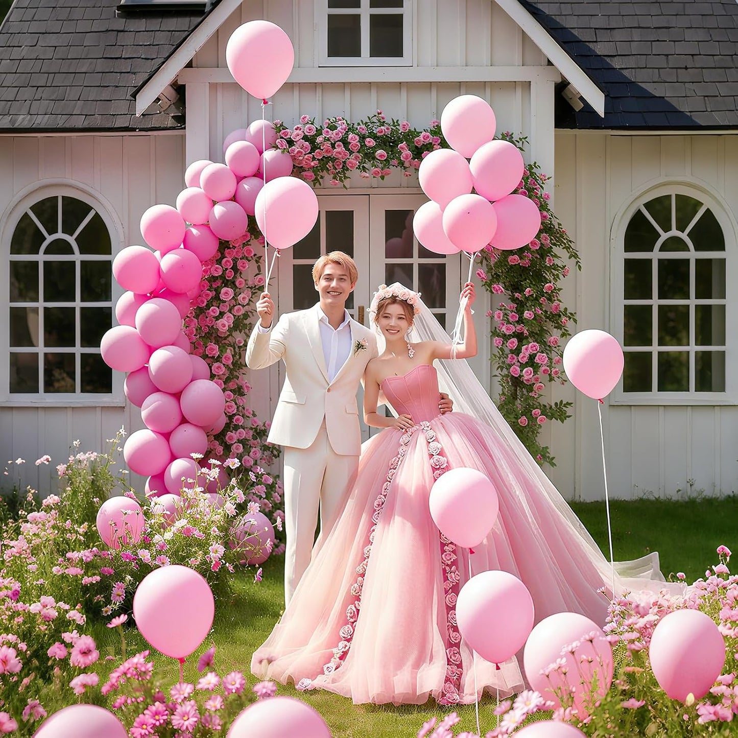 Light Pink Balloons 100 Pack 12 Inch Pastel Pink Latex Helium Balloons for Wedding Birthday Baby Shower Gender Reveal Birthday Party Decoration