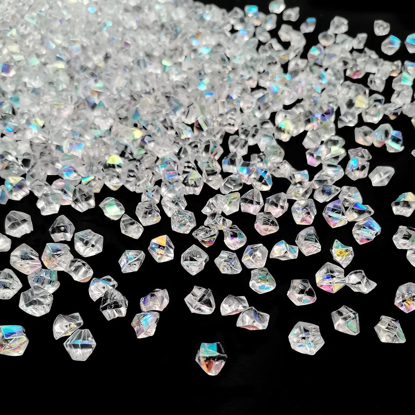 Iridescent Vase Filler, 1400 PCS 6 * 9 mm Acrylic Ice Cubes Acrylic Gem Plastic Diamonds Acrylic Table Centerpiece