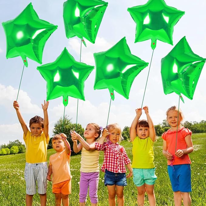 20 Pcs Star Balloons,18 Inch Green Star Foil Balloons,Stars Shaped Balloon Mylar Helium Balloon for Birthday Party Anniversary Wedding Baby Shower Decorations (Green)