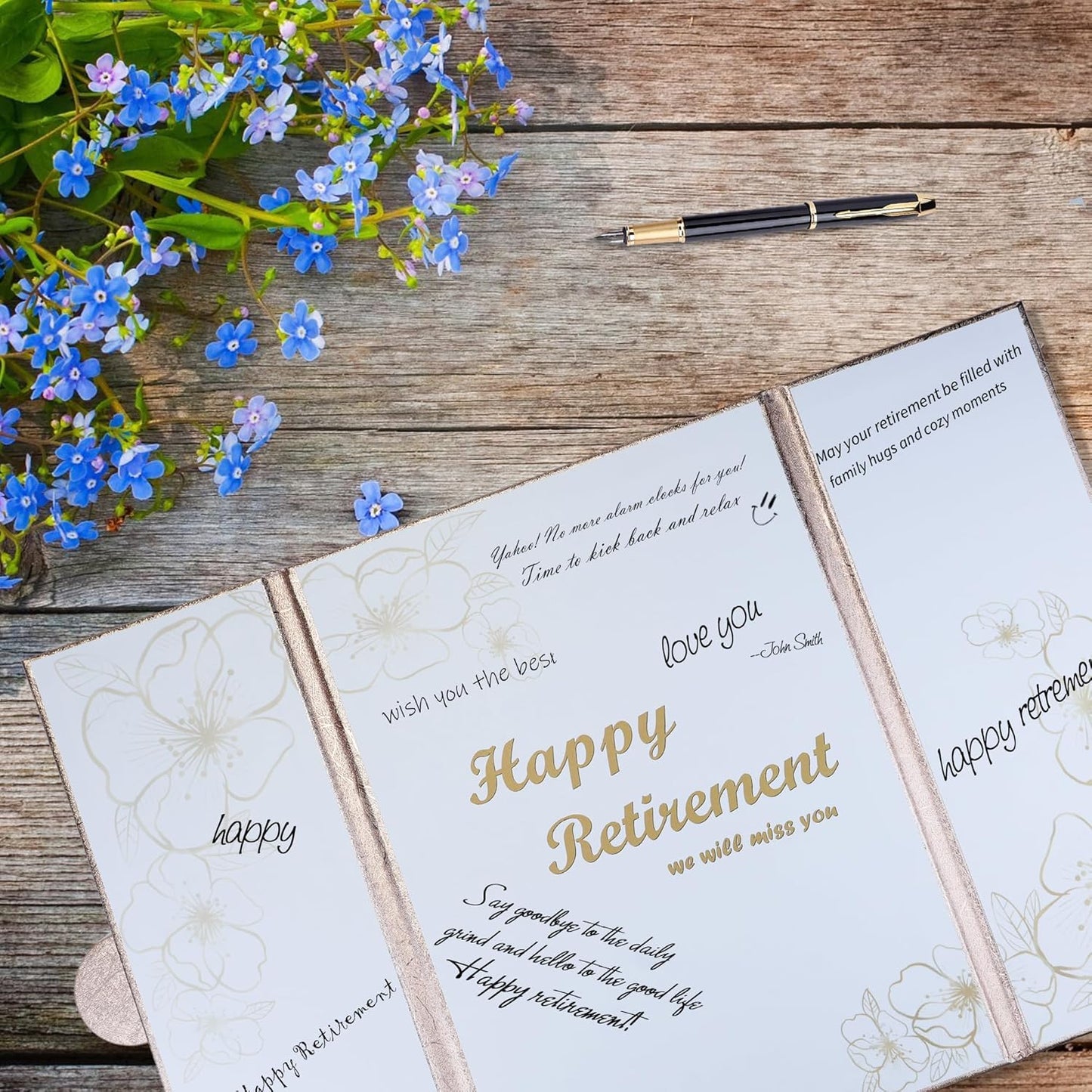 Retirement Party Decorations, Pink Retirement Guest Book Alternative, Large Retirement Card for Woman Man, Happy Retirement Gifts Signature Board Book for Retirement Farewell Party Supplies (Pink)