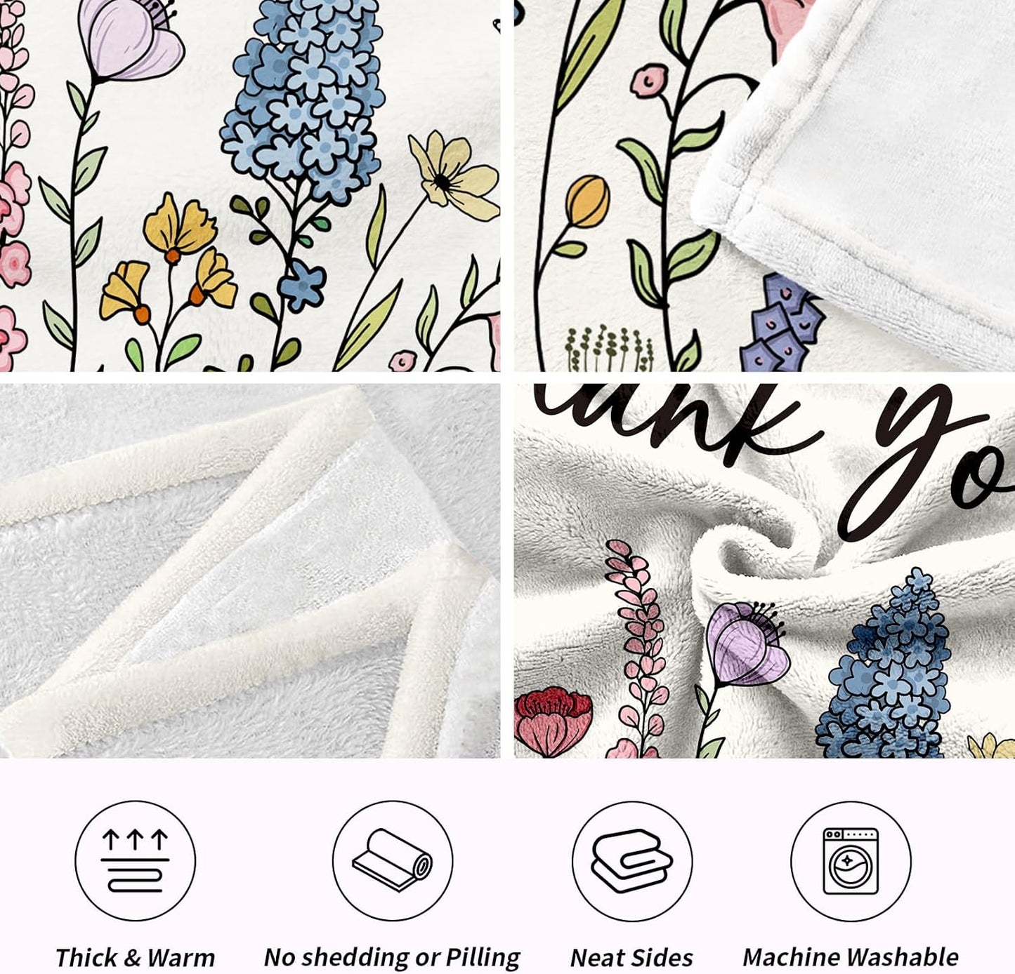 Thank You Gifts for Women Men, Appreciation Gifts for Teacher Coworker Employee Nurse Friend, Flannel Soft Blanket Decor, Graduation Retirement Wedding Grateful Gift - 50x60 inches