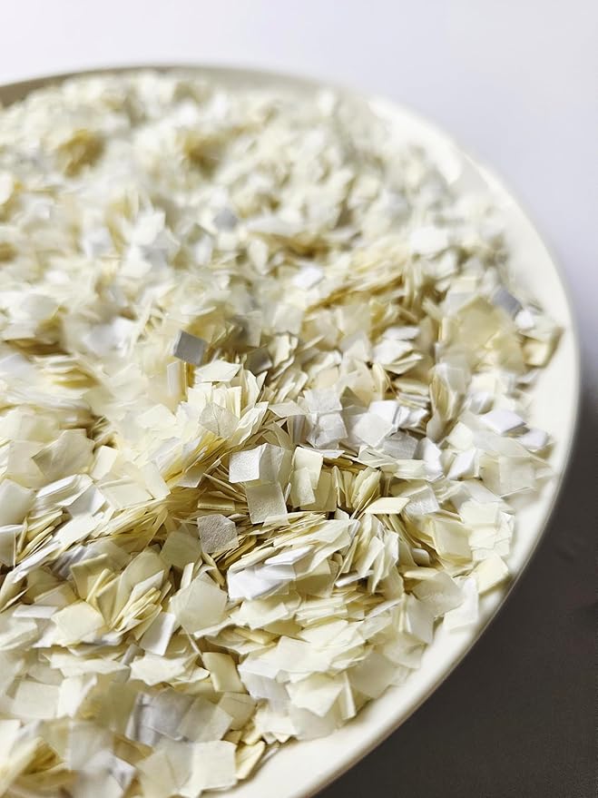 White Cream Ivory Wedding Confetti Biodegradable Eco Environmentally Friendly Tissue Paper Flower Basket Aisle Decorations Decor InsideMyNest (75g/1 litre)