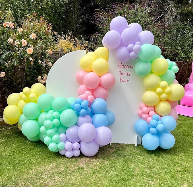 KBZVNAF Pastel Balloons Latex Party Balloons - 50 Pack 12 inch Helium Multicolor Macaron Balloons for Baby Shower Birthday Wedding Rainbow Party Decorations