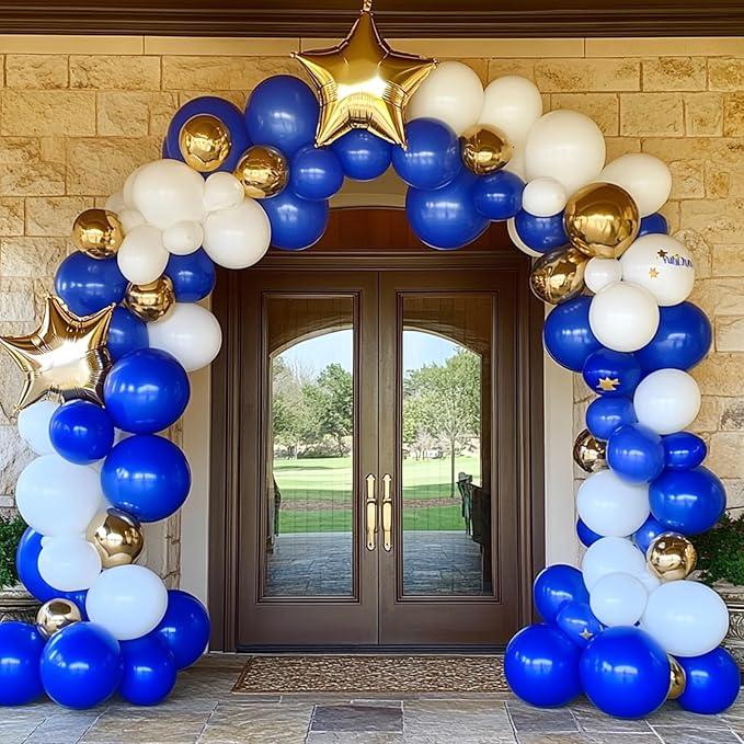 RUBFAC 120pcs Balloons for Birthday Baby Shower Graduation Anniversary Wedding Party Supplies Garland Arch Decoration,12 Inches,Royal Blue
