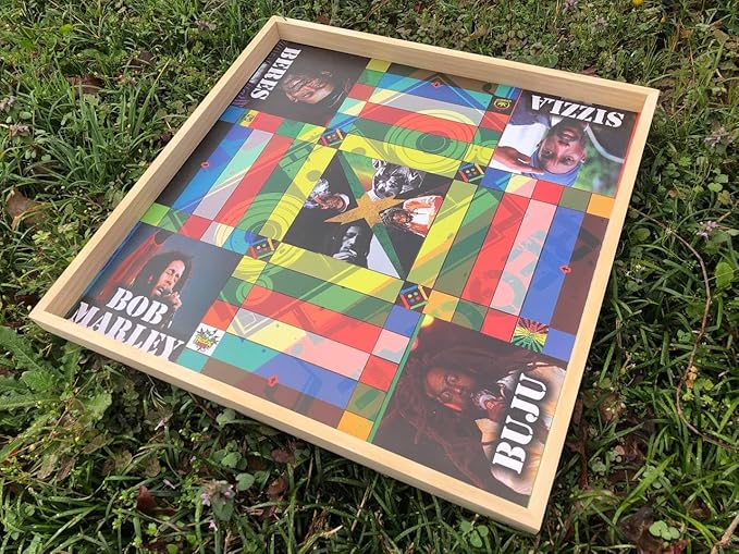 Jamaican Ludo Reggae Legends Edition – 24x24 Oversized Board Game | Unique Family Game for Adults & Friends | Gift for Dad, Mom, or Grandparents | Perfect for Family Game Night & Outdoor Events