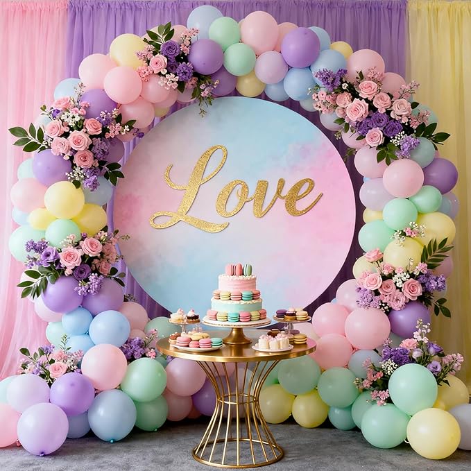 Patimate Pastel Balloons 100 Pack 12 Inch Round Macaron Color Balloons Latex Party Balloons for Birthday Baby Shower Rainbow Bridal Shower Wedding Easter Party Decorations