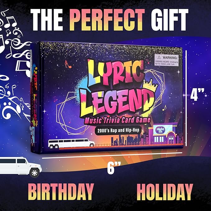Lyric Legend 2000s Hip-Hop and Rap Music Trivia Game Collection – Expandable Multi-Deck Finish The Lyrics Party Game Set for Game Night, Families & Groups - 3 Games in One Box!