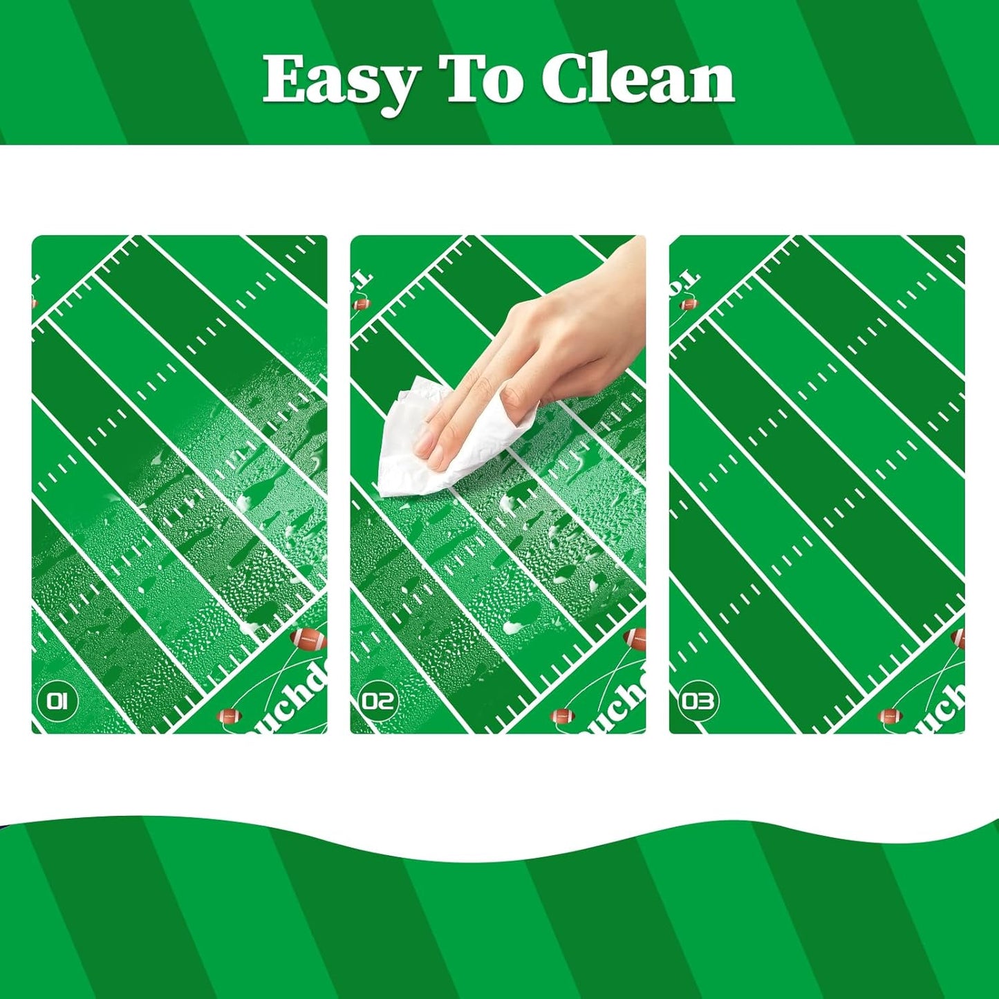 Childom Football Party Decorations,3 Pack Football Tablecloth Disposable Plastic Tablecloth 54" X 108" Plastic Table Cloth for Rectangle Tables,Birthday Party Decor,Parties Supplies for Home,Dinner