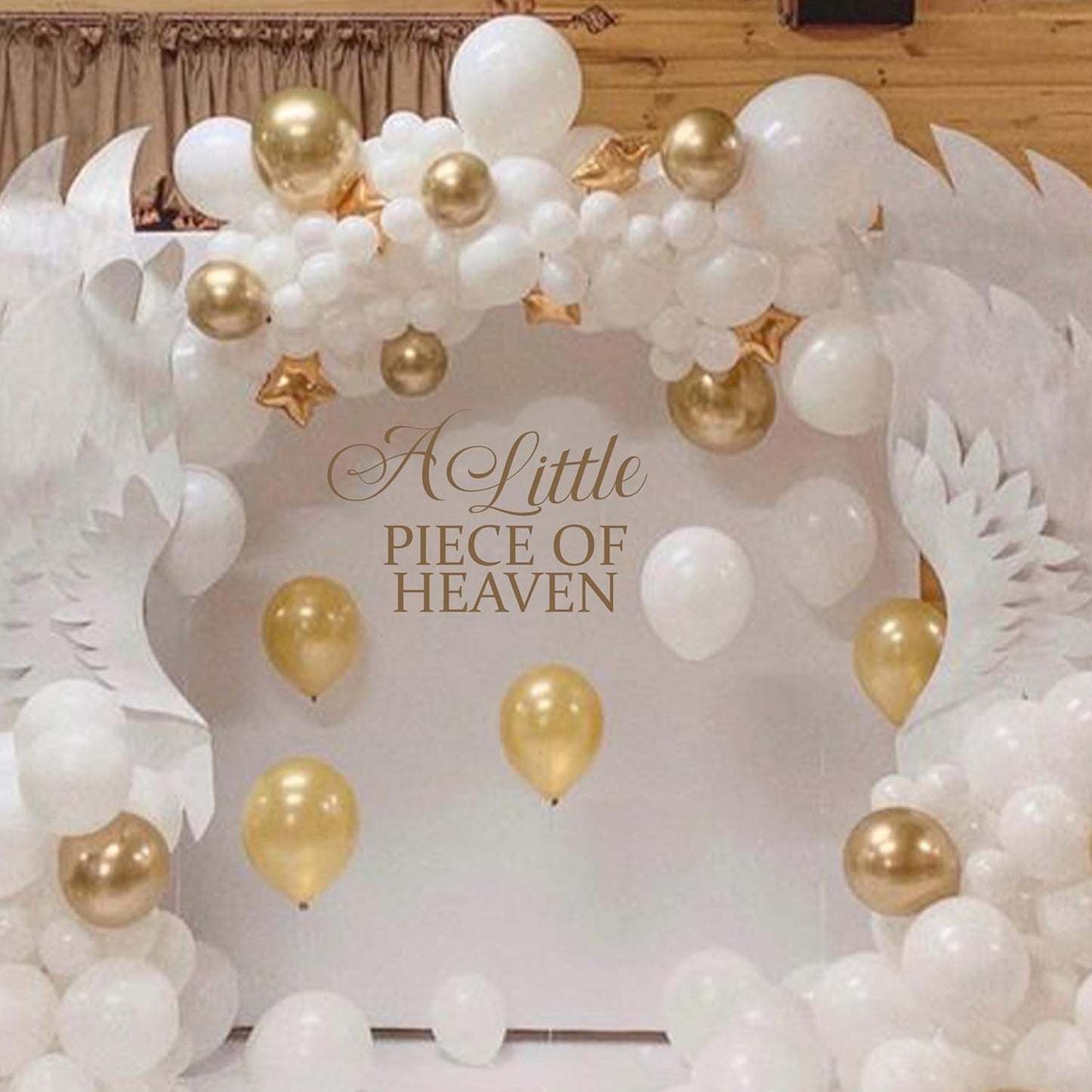 A Little Piece of Heaven Baby Shower Party Decal Sign - Heavensent Birthday Wall Decal,Funny Heavenly Birthday Party Decorations Supplies (A Little Piece of Heaven)